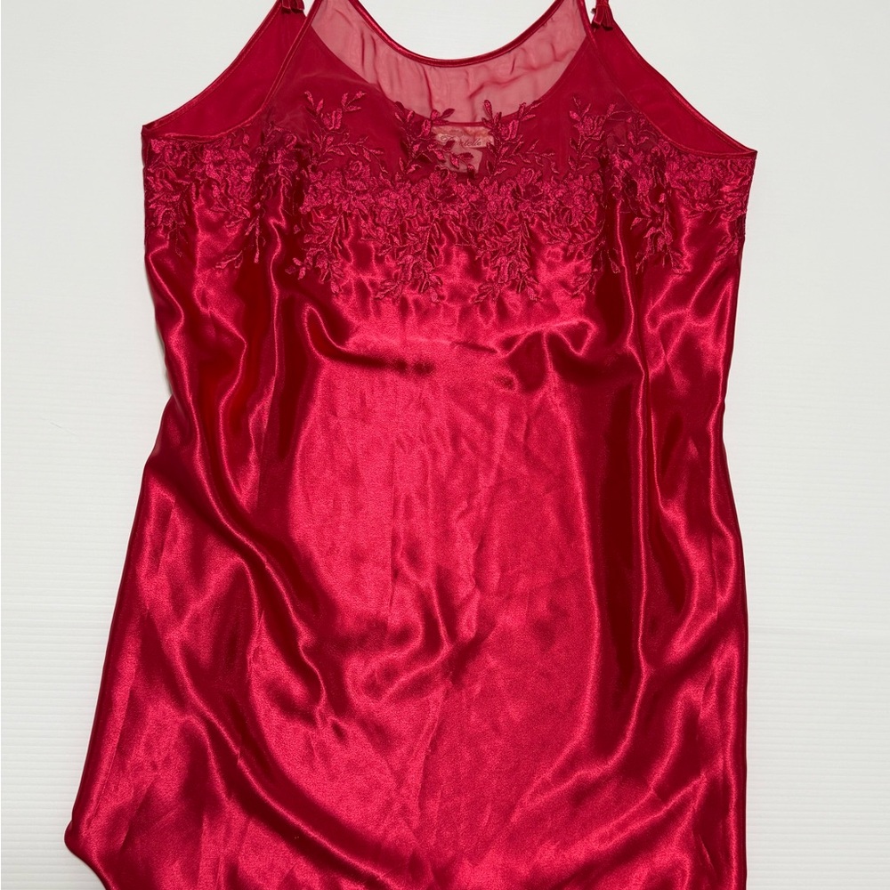 Luxurious Scarlet Satin Chemise